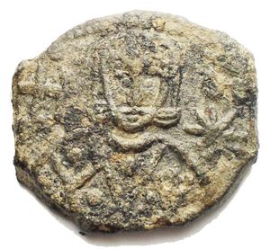 reverse: Bizantini - Siracusa. Leo V e Constantino. 813-820 d.C. AE. D/ Busto di Leo V di fronte. R/ Busto di Costantino di fronte. Peso 4.75 gr. Diametro 20,1 x 18,1 mm BB-SPL. Patina.