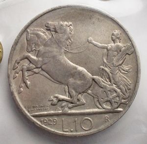 reverse: Vittorio Emanuele III 10 lire 1929 ** Ag BB+ NC  sigillata BB-SPL