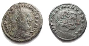 obverse: Massimiano Erculeo (286-310) Lotto di 2 Follis