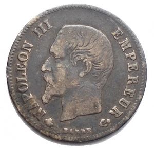 obverse: Francia. Napoleone III (1852- 1870). 20 centesimi 1860. AG.