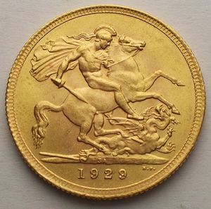 obverse: Sterlina d’Oro Giorgio V – Pretoria – 1929