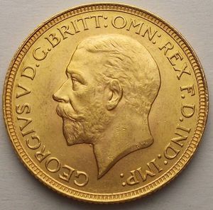 reverse: Sterlina d’Oro Giorgio V – Pretoria – 1929