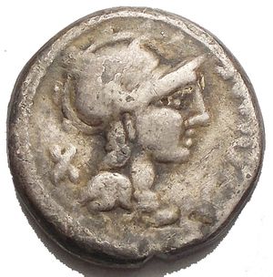 obverse: Repubblica Romana denario fourree gr 2,51 mm 16
