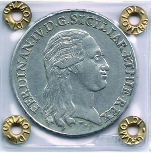 obverse: NAPOLI - Ferdinando IV - Piastra da 120 Gr. 1796 - Sigillato Grimoldi.