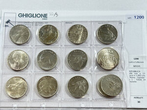 obverse: REPUBBLICA ITALIANA - 500 Lire x 13 pezzi e 1000 lire