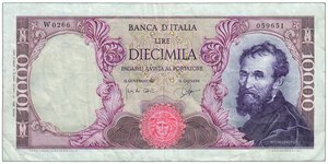 obverse: REPUBBLICA ITALIANA - 10.000 Lire