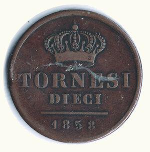 obverse: NAPOLI - Ferdinando II - 10 Tornesi 1858