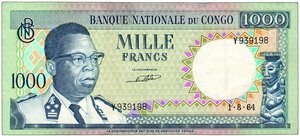 obverse: CONGO - 1.000 Francs 1964