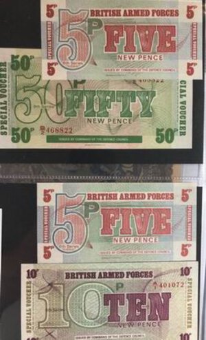 obverse: INGHILTERRA - British Armed Forces - 4 biglietti