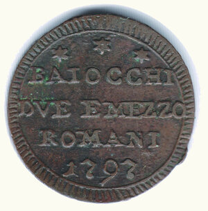 reverse: ROMA - Pio VI - San Pietrino - 2 e ½ Baiocchi 1797.