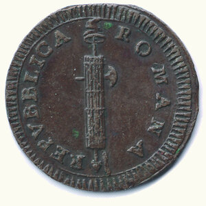 reverse: ROMA - Pio VI - I Repubblica romana - 2 Baiocchi 1799 - Fascio stretto.