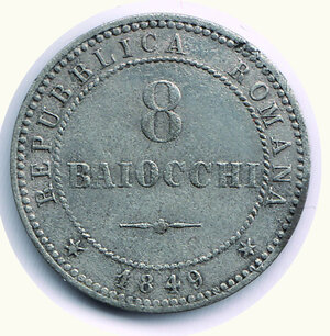reverse: ROMA - II Repubblica Romana - 8 Bajocchi 1849 - Piena argentatura.