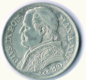 reverse: ROMA - Pio IX (1846-1878) - 2 Lire 1867.