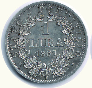 obverse: ROMA - Pio IX - Lira 1867 - A. XXI.