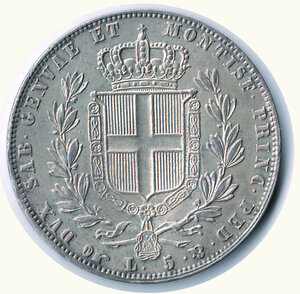 reverse: SAVOIA - Carlo Alberto (1831-1849) - 5 Lire 1844 To.