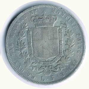 reverse: SAVOIA - Vittorio Emanuele II - 5 Lire 1850 Ge.