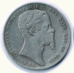 obverse: SAVOIA - Vittorio Emanuele II - 5 Lire 1852 Ge.