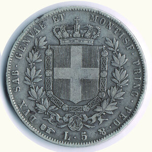 reverse: VITTORIO EMANUELE II - 5 Lire 1860 - Torino