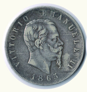 obverse: SAVOIA - Vittorio Emanuele II - 5 Lire 1865 To.