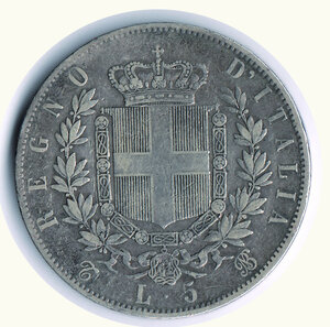 reverse: SAVOIA - Vittorio Emanuele II - 5 Lire 1865 To.
