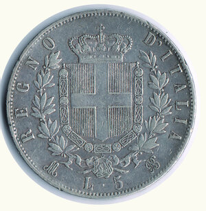 reverse: SAVOIA - Vittorio Emanuele II - 5 Lire 1873 Mi.