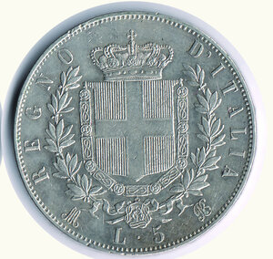 reverse: VITTORIO EMANUELE II - 5 Lire 1875 Milano