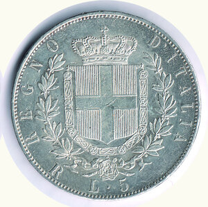 reverse: VITTORIO EMANUELE II - 5 Lire 1876