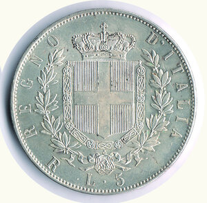 reverse: SAVOIA - Vittorio Emanuele II - 5 Lire 1876.