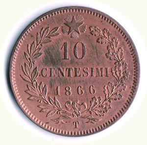 reverse: SAVOIA - Vittorio Emanuele II - 10 Cent. 1866 To.