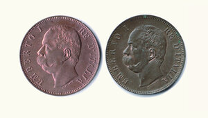 obverse: UMBERTO I - 10 Centesimi 1893 2 monete