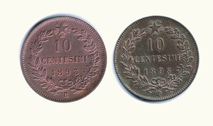 reverse: UMBERTO I - 10 Centesimi 1893 2 monete