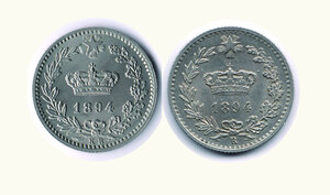 reverse: UMBERTO I - 20  Centesimi 1894 (2 monete)