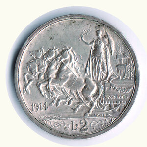 obverse: SAVOIA - Vittorio Emanuele III - 2 Lire 1914.