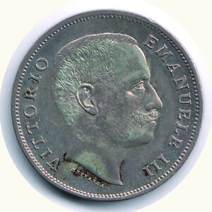 reverse: SAVOIA - Vittorio Emanuele III - Lira 1906 - Patina su fondi lucenti.