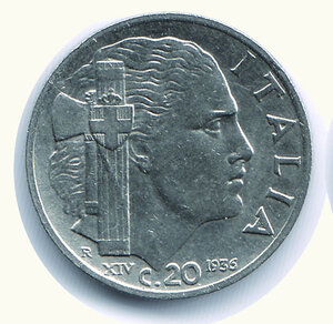 obverse: SAVOIA - Vittorio Emanuele III - 20 Cent. 1936.