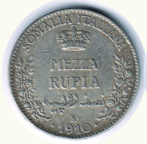 obverse: VITTORIO EMANUELE III - Somalia italiana - Mezza Rupia 1910
