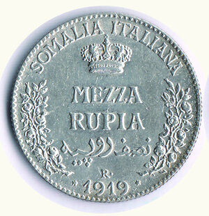 obverse: VITTORIO EMANUELE III - Somalia italiana - Mezza Rupia 1919