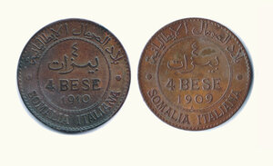 obverse: VITTORIO EMANUELE III - Somalia italiana - 4 Bese 1909 e 1910