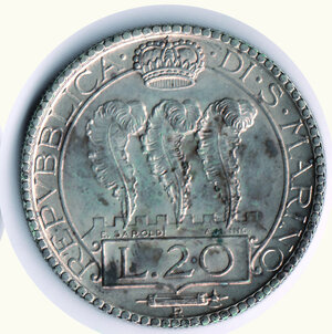 reverse: SAN MARINO - 20 Lire 1935 - 10.000 pezzi coniati