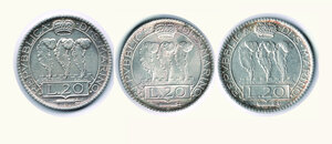 obverse: SAN MARINO 20 Lire 1931, 1933, 1935