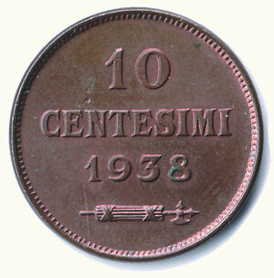 obverse: SAN MARINO - 10 Centesimi 1938 - rame rosso