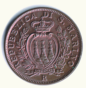 reverse: SAN MARINO - 10 Centesimi 1938 - rame rosso