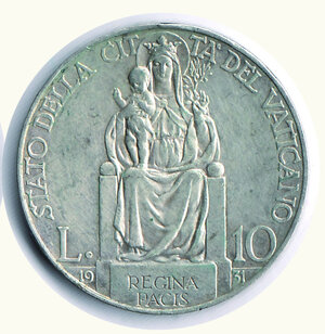 reverse: VATICANO - Pio XI (1922-1939) - 10 Lire 1931