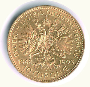 reverse: AUSTRIA Franz Joseph - 10 Korone 1908