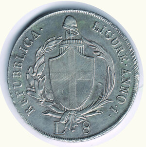 reverse: GENOVA - Repubblica ligure - Scudo da 8 Lire 1798 - A I.
