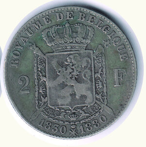reverse: BELGIO - Leopoldo II - 2 Francs 1880