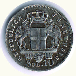 reverse: GENOVA - Repubblica Genovese (1814) - 10 Soldi