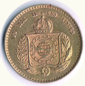 reverse: BRASILE - Pietro II - 20.000 Reis 1851 - I tipo - Piccola saggiatura al retro.