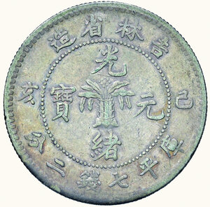 reverse: CINA - Kirin (Impero) - Dollar 1899 - Diam. 38,5 mm - Spessore 2,3 mm - Peso 26,4 g - Kann 385; L&M 521.