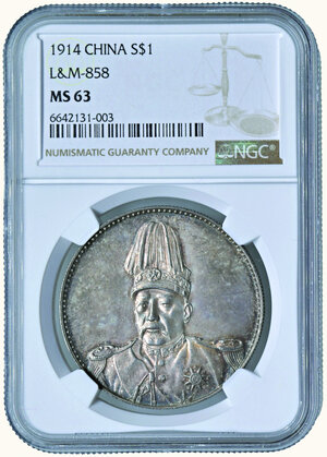 obverse: CINA - Yuan Shih Kai presidente - Dollar 1914 - Sigillato NGC